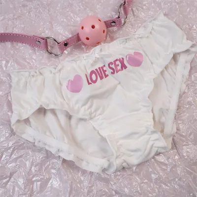 Heart Printing Cotton Lace Classic Panties White Love - Shop at LoveMi