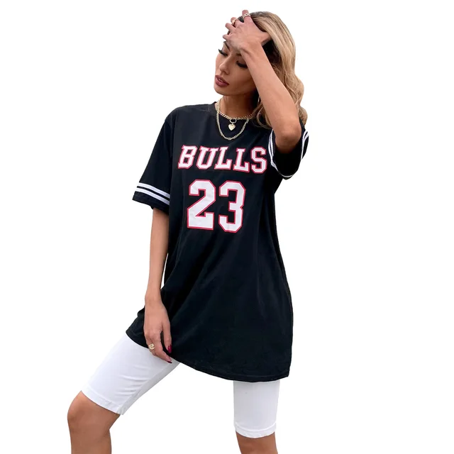 Women's Fashion Round Neck Print T shirt Top Black - Shop at LoveMi