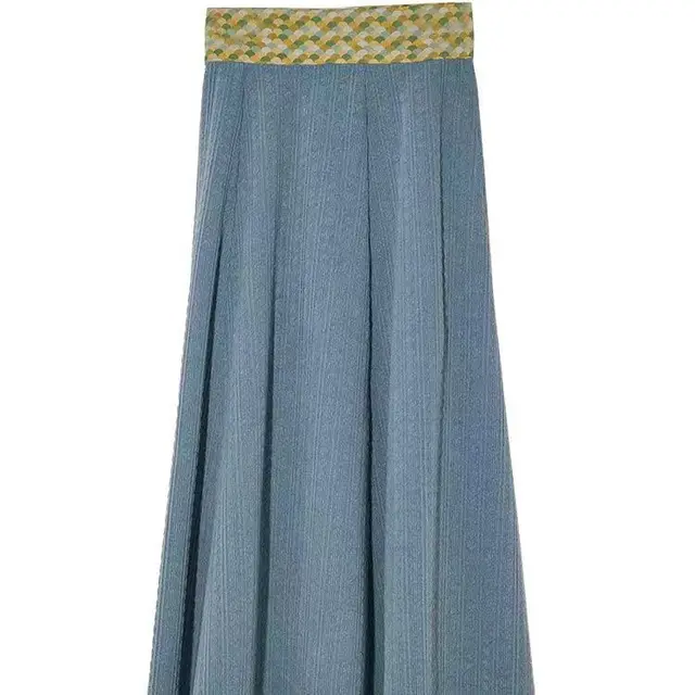 Tang Beizi Short Coat Eight Broken Skirt Cute Autumn And Winter Hanfu Fur New Year Blue - Shop at LoveMi