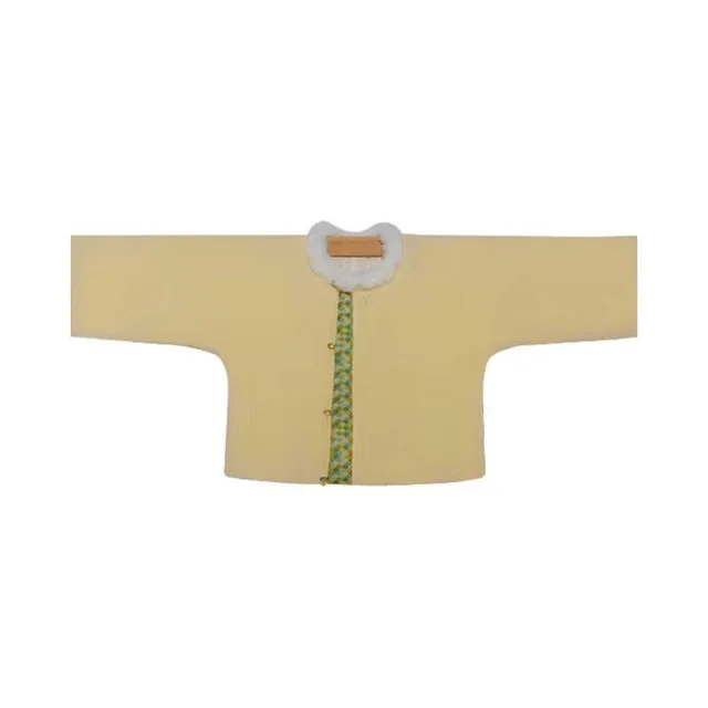 Tang Beizi Short Coat Eight Broken Skirt Cute Autumn And Winter Hanfu Fur New Year Yellow - Shop at LoveMi