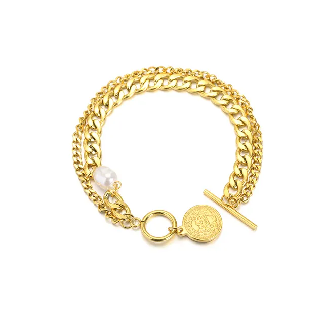 New Curved Glossy Design Simple And Light Luxury Bracelet Gold 3Style - Shop at LoveMi