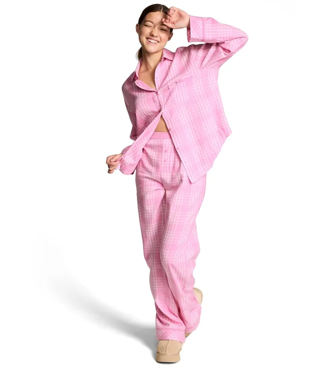 Loose fitting Long Sleeves Trousers Pajamas Pink - Shop at LoveMi