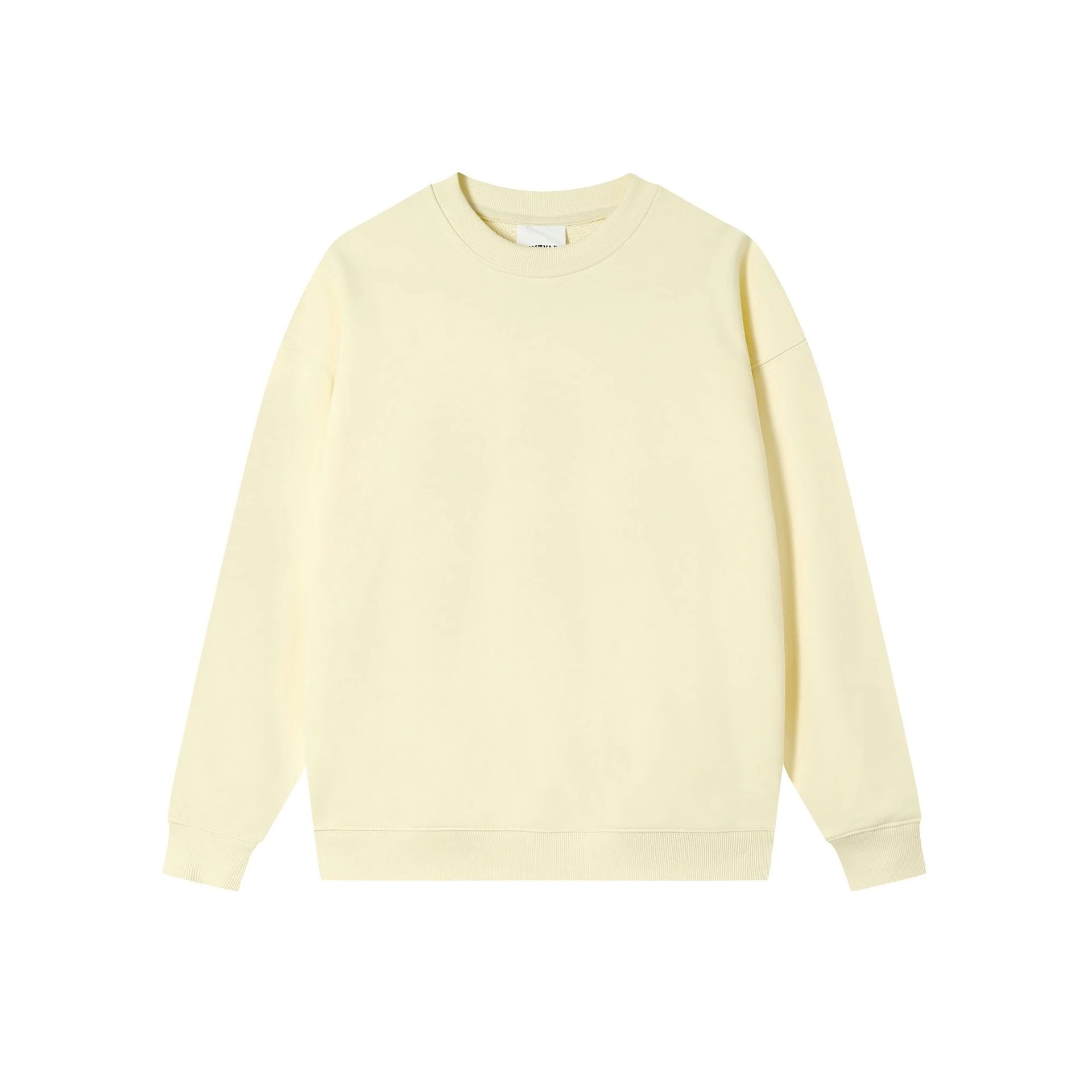 Autumn And Winter Loose Solid Color Drop Shoulder Round Neck Sweater For Women - Apricot