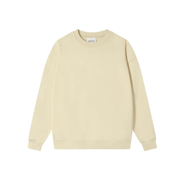Autumn And Winter Loose Solid Color Drop Shoulder Round Neck Sweater For Women Camel Color - Shop at LoveMi
