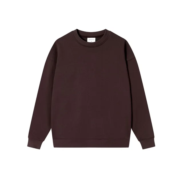 Autumn And Winter Loose Solid Color Drop Shoulder Round Neck Sweater For Women Wu Lekvar - Shop at LoveMi