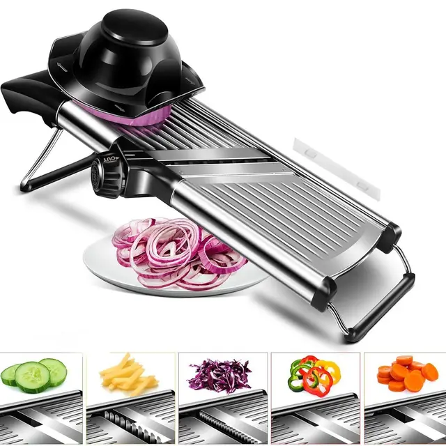 Stainless Steel Chopper Set Mandolin Grater Slicer Cut Resistant Gloves W1027 - Shop at LoveMi