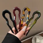 Acrylic Women's Hairpin Back Head Updo Pin - 4Pcs