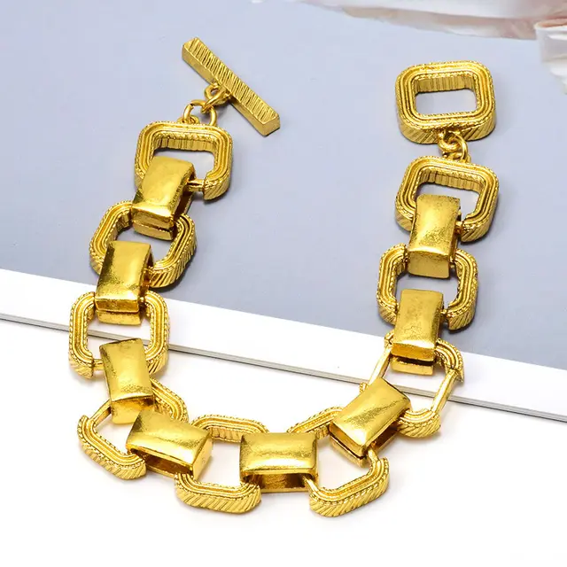 Fashionable Golden Metal Buckle Bracelet Cross border E commerce Gold - Shop at LoveMi