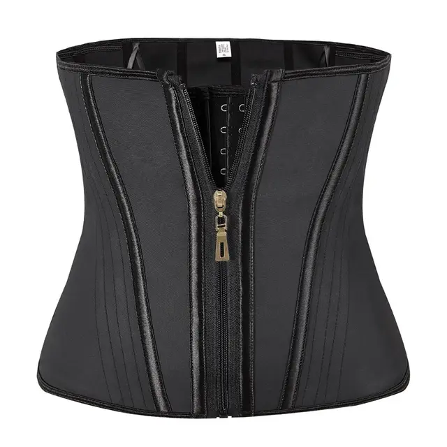 Women's Sports Girdle Belly Band Zipper 3 button Hourglass Black - Shop at LoveMi