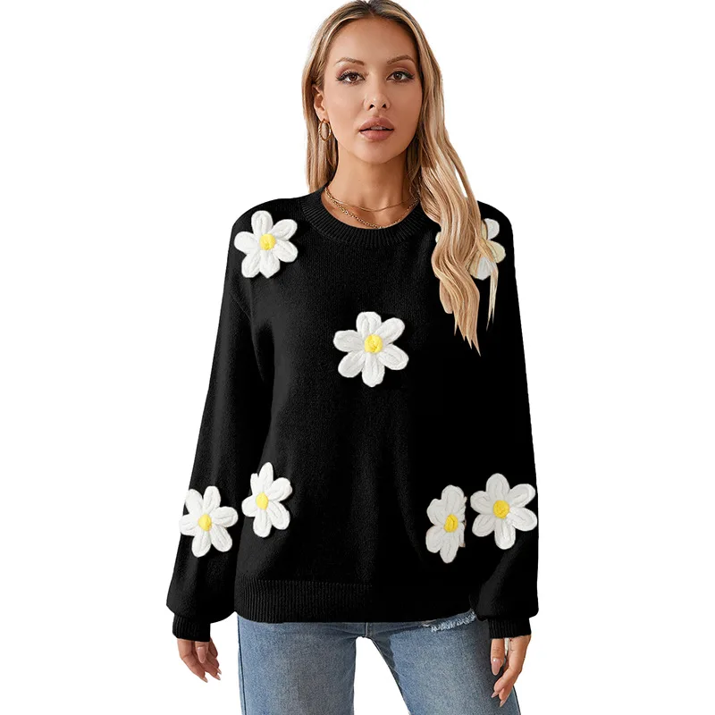 Women's Knitted Round Neck Pullover Sweater Lc2724821P202 - Shop at LoveMi