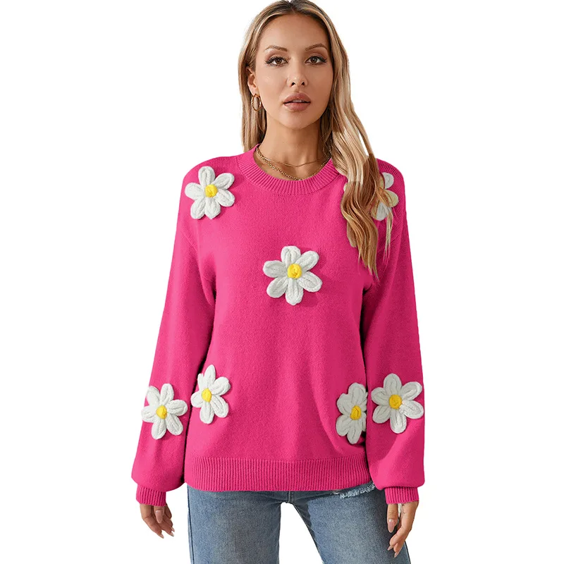 Women's Knitted Round Neck Pullover Sweater Lc2724821P6 - Shop at LoveMi