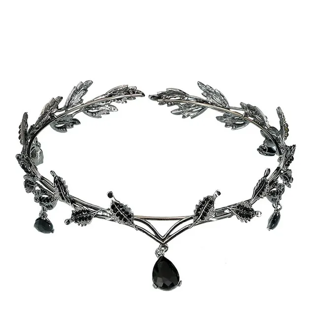 Rhinestone Hair Accessories Forehead Ornament Forehead Diamond Birthday Crown Hg 102 Gun Black Black Diamond - Shop at LoveMi