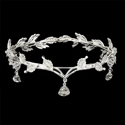 Rhinestone Hair Accessories Forehead Ornament Forehead Diamond Birthday Crown Hg102 Silver White Diamond - Shop at LoveMi