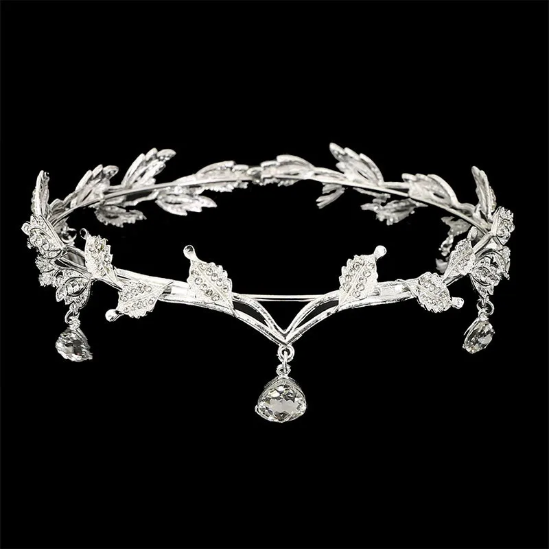 Rhinestone Hair Accessories Forehead Ornament Forehead Diamond Birthday Crown Hg102 Silver White Diamond - Shop at LoveMi