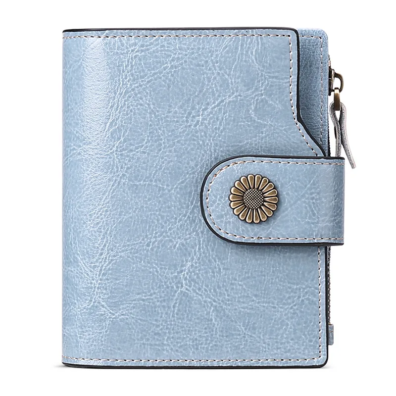 Hasp Clutch Girls Coin Pocket Multifunctional Card Holder - Blue - View 1