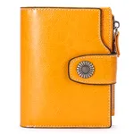 Hasp Clutch Girls Coin Pocket Multifunctional Card Holder - Yellow