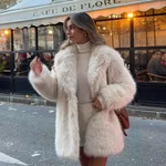 Artificial Fur Warm Coat Thick Coat Women - Milk Tea Color-S - View 1