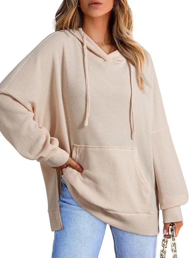 Women's Sweatshirt With Pocket Long Sleeve Apricot - Shop at LoveMi