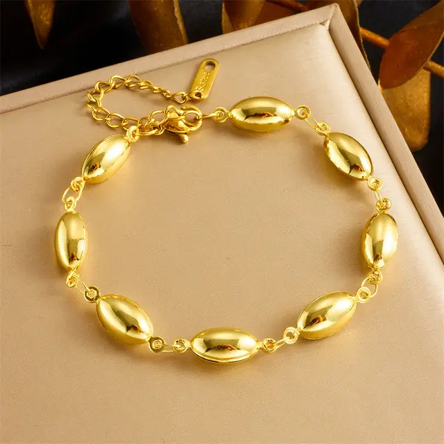 Simple Punk Oval Water Drop Geometric Bracelet B1487 - Shop at LoveMi