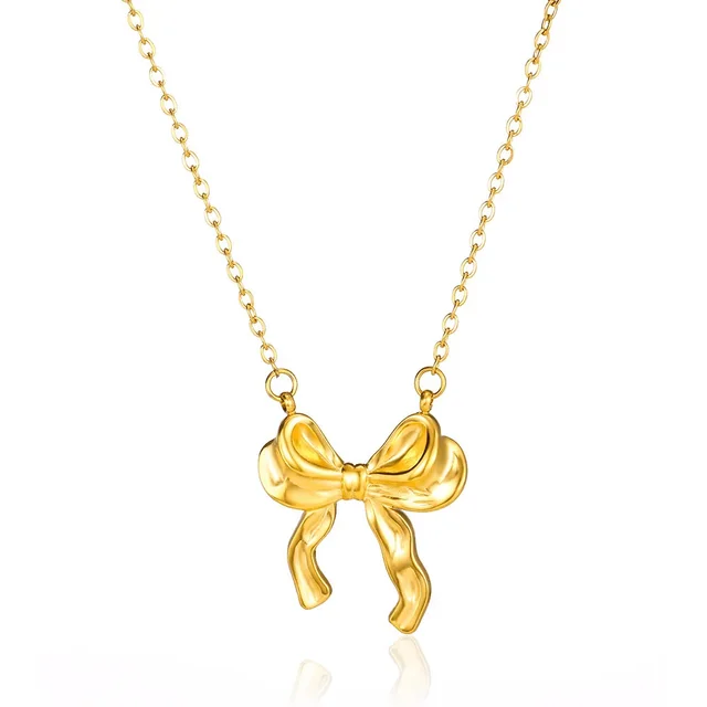Korean Style 18K Stainless Steel Bow Jewelry N06934 Gold - Shop at LoveMi
