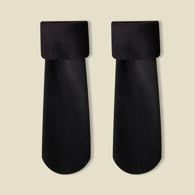 Fleece Lined Padded Warm Keeping Snow Socks Tube Socks Black - Shop at LoveMi