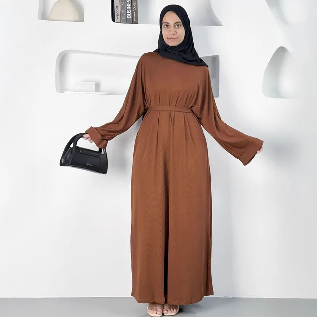 New Pure Color Tied Long Robe Brown - Shop at LoveMi