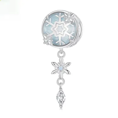 Sterling Silver Winter Snowflake Bracelet String Beads Accessories Scc2958 - Shop at LoveMi