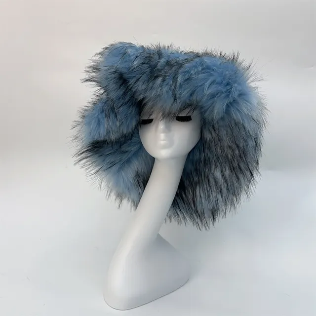 Fashionable All match Raccoon Fur Hat Sky Blue - Shop at LoveMi