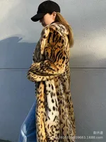 New Leopard Print Faux Fur Coat Women - Leopard Color