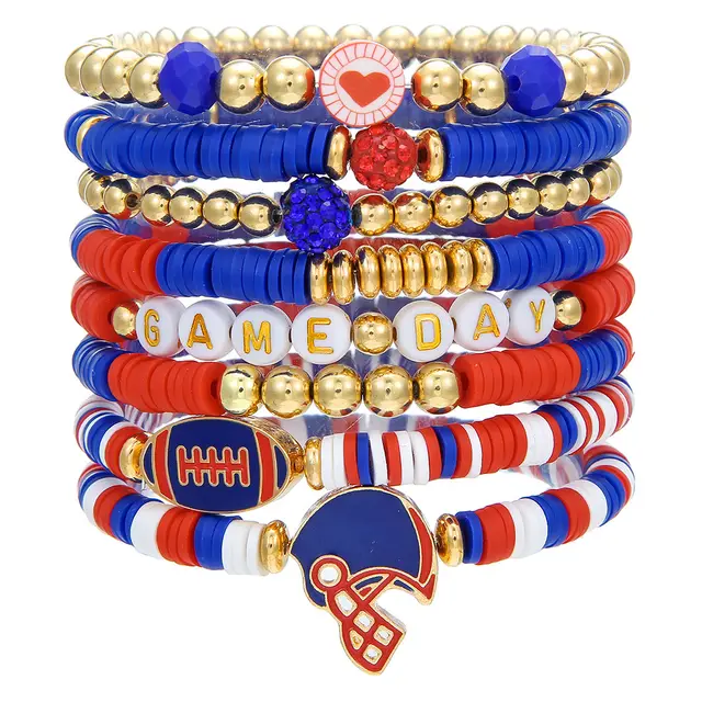 Super Bowl Rugby Game Day Polymer Multi layer Twin Polymer Clay Bracelet Suit Zj13320 - Shop at LoveMi
