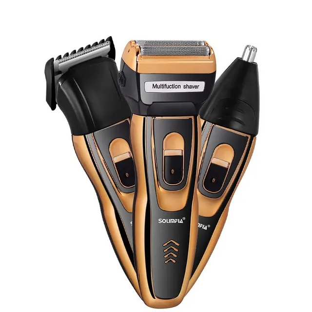Electric Razor Reciprocating Multifunctional Nose Hair Trimmer Golden Suit - Shop at LoveMi
