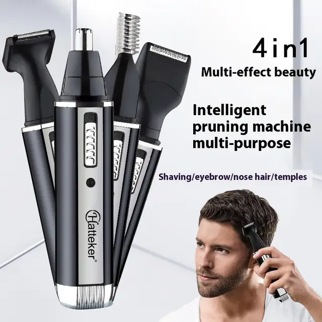 Four in one Nose Hair Trimmer Mini Pogonotomy Eyebrow Repair Device Black - Shop at LoveMi