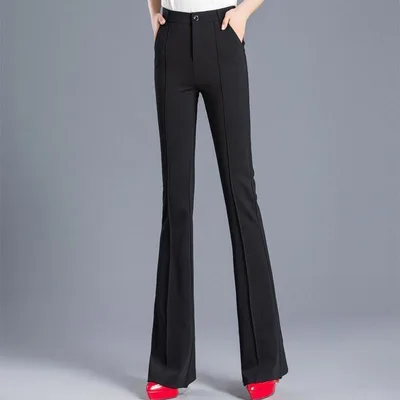 Bell bottom Pants Women's High Waist Drooping Wide leg Trousers Black - Shop at LoveMi