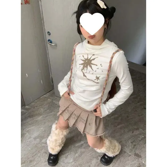 Printed Ac Long Sleeved T shirt White - Shop at LoveMi