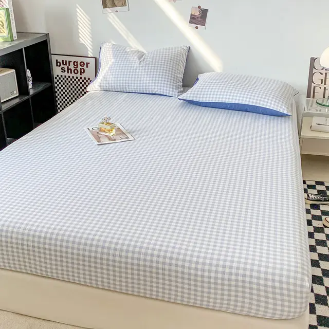 Minimalist Washed Cotton Solid Color Single Product Fitted Sheet Pudding Gray - Shop at LoveMi