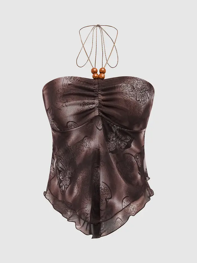 Tie dyed Fashion Personalized Tube Top For Women Brown - Shop at LoveMi