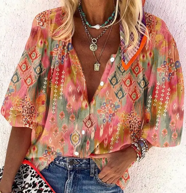 Polyester Women's Shirt Top Lapel Casual 13 Models - Shop at LoveMi
