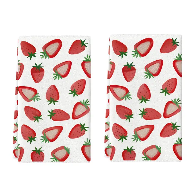 Watercolor Flower Fruit Blue And White Porcelain Texture Dish Towel Kitchen Decoration Dishwashing Dry 22Xwgc00055 - Shop at LoveMi