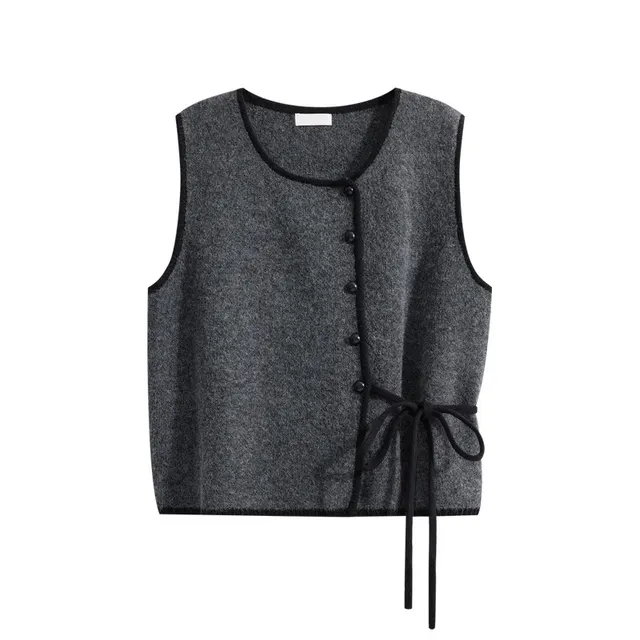 Loose Autumn And Winter Sleeveless Sleeveless Coat Sweater Vest Top Gray Vest - Shop at LoveMi