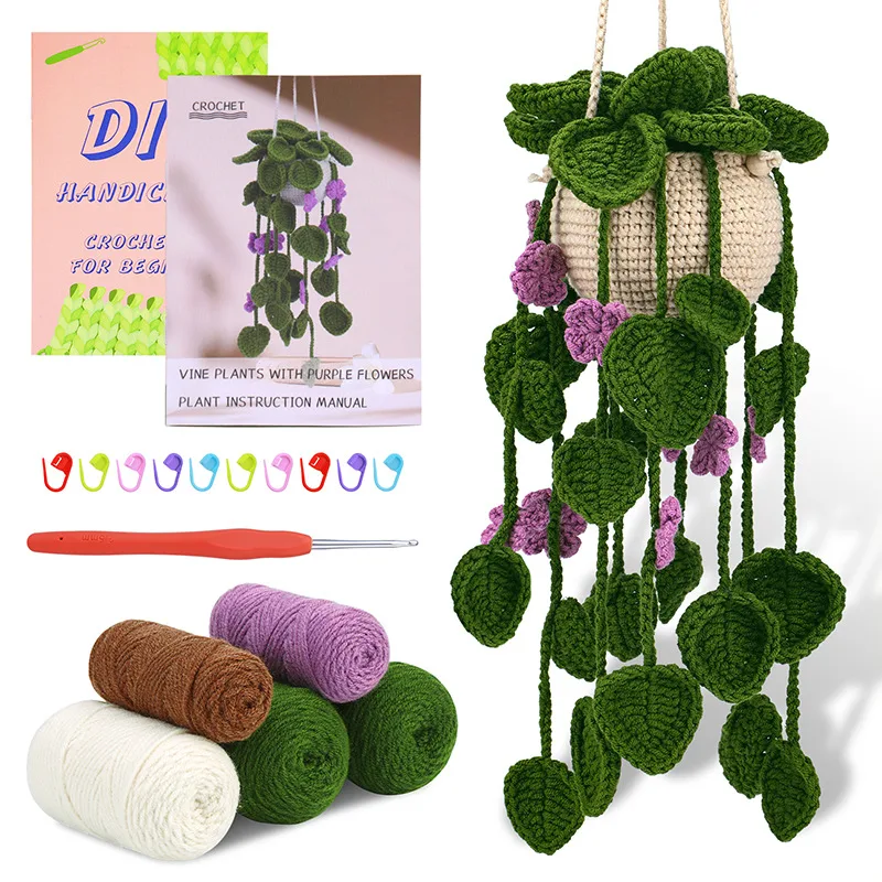 Decorative Plant Crochet Hook Material Package Pendant Purple Flower Vine - Shop at LoveMi
