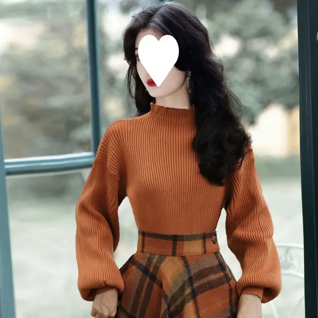 Autumn And Winter Tea Series Wear French Style Young Unique Skirt Sweater Caramel Top - Shop at LoveMi