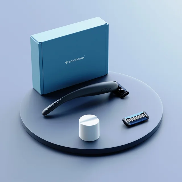 Men's Shaver 5 1 layer Imported Cutter Head Whale Style Shaving Manual Shaver 1 Handle 2 Cutter Head 1 Base Black - Shop at LoveMi