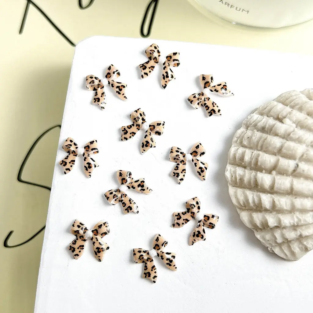 Maillard Leopard Bow Nail Accessories - Ribbon