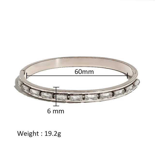 Simple Rectangular Diamond Bracelet Female Titanium Steel Design Sense B5111S - Shop at LoveMi