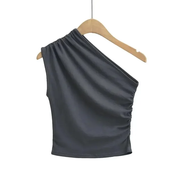 Sleeveless Inner Match Women's Off the shoulder Top Dark Gray - Shop at LoveMi