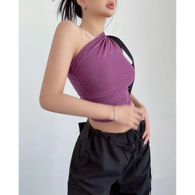 Sleeveless Inner Match Women's Off the shoulder Top Purple - Shop at LoveMi