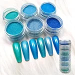 6-color Siamese Pearl Powder Glitter Fluorescent Powder Crystal Glue Silicone Mold - Pearlescent O
