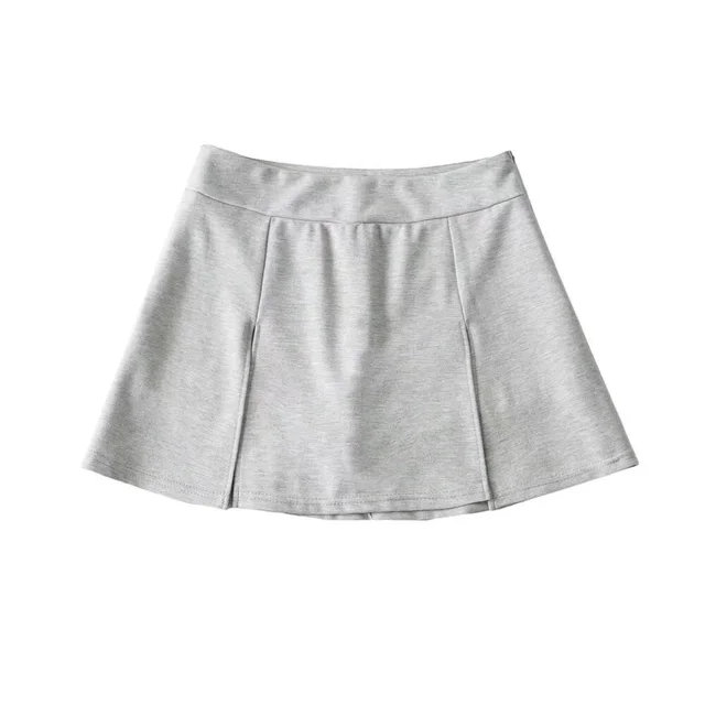 Exposure proof Belt Lined Short Skirt Light Gray - Shop at LoveMi