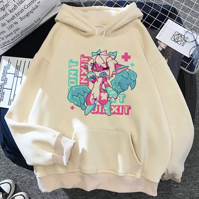 Furry Hoodie Youthful Y2K Pattern Kawaii Athleisure Teen Style1 - Shop at LoveMi