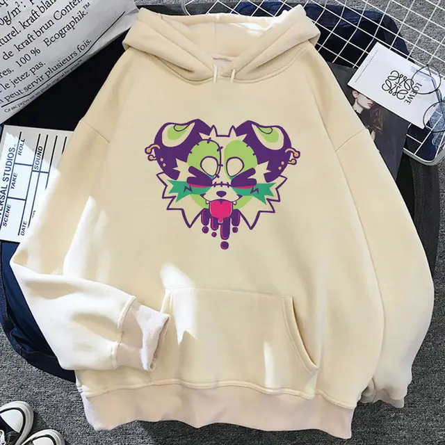 Furry Hoodie Youthful Y2K Pattern Kawaii Athleisure Teen Style2 - Shop at LoveMi